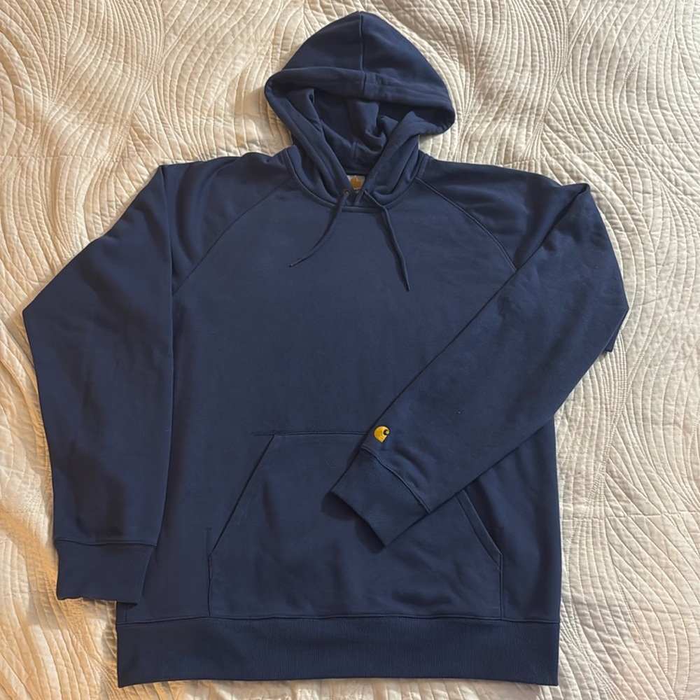 Carhartt WIP L/XL Blue Hooded Sweatshirt